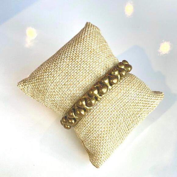 Vintage MCM Brutalist Brass Statement Cuff Bracelet 70s - Picture 7 of 7